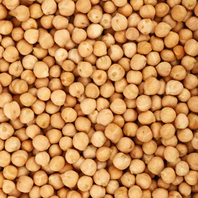 Grãos de leguminosa em detalhe, representando matéria-prima certificada e qualidade na produção